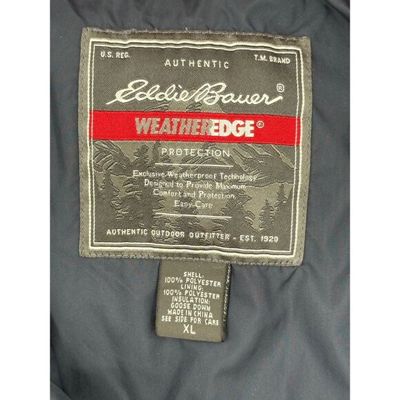 Eddie Bauer Mens Red Goose Down Puffer Coat XL Everest WeatherEdge 80th Annivers - Picture 4 of 13